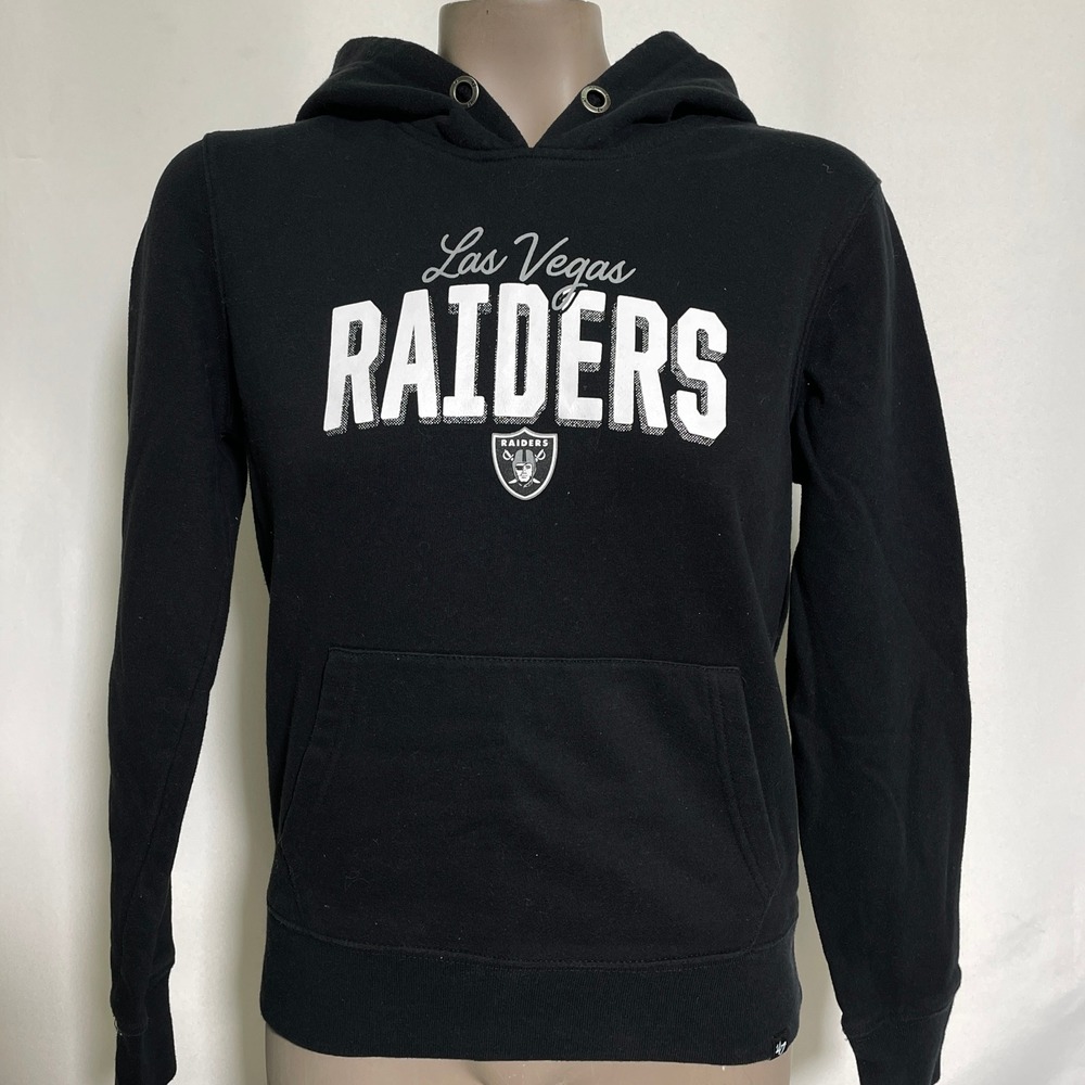 Las Vegas Raiders NFL '47 Script Black Hoodie Women's SMALL